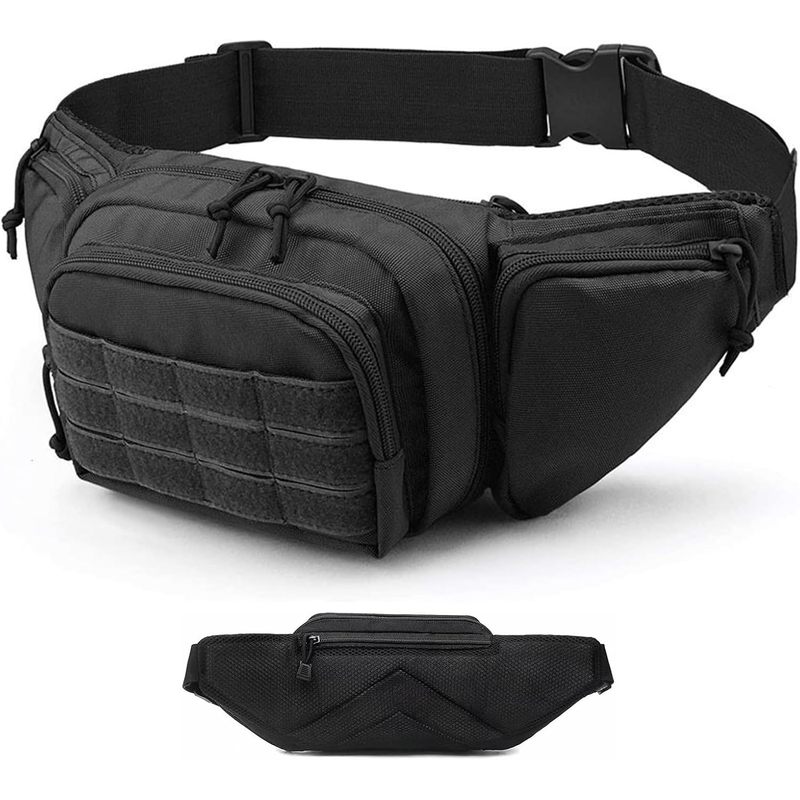 Fishing Belt - กระเป๋าคาดเอวอเนกประสงค์ 600D Oxford แบบหลายช่อง ปรับได้ สำหรับกิจกรรมกลางแจ้ง