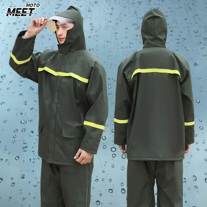 Fishing Rain Suit - ชุดเสื้อกันฝนและกางเกงกันฝนแบบแยกส่วน สำหรับปั่นจักรยาน ตั้งแคมป์ ตกปลา และปีนเขา ป้องกันฝนตกหนักแบบเต็มตัว