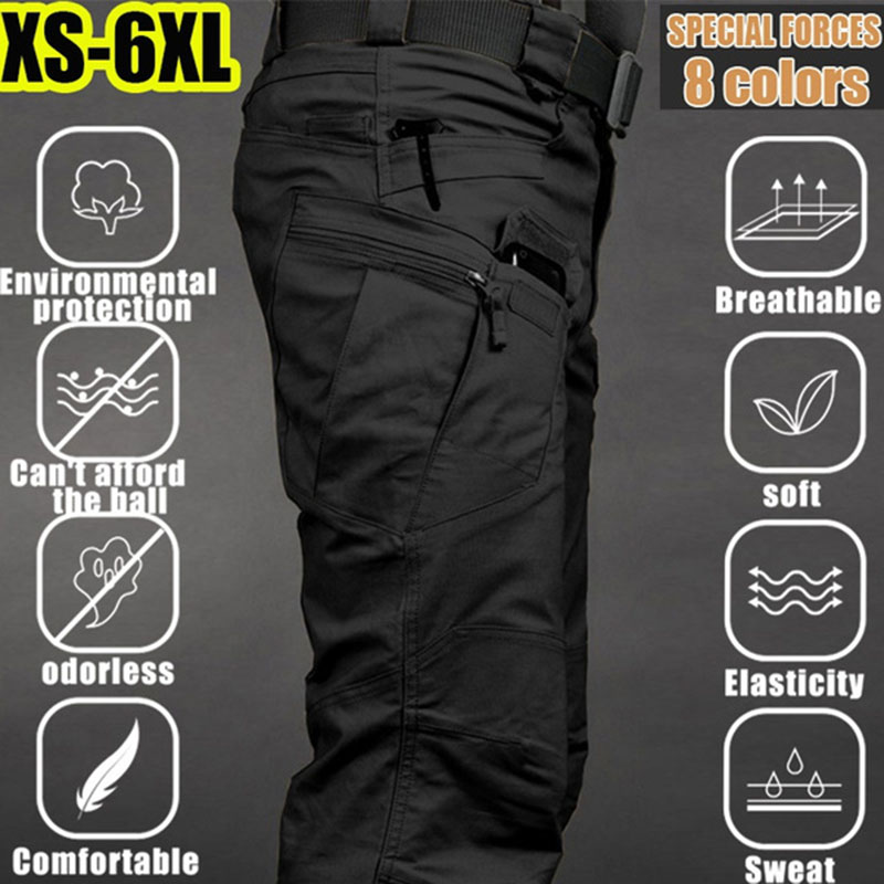 Fishing Pants Waterproof - ผู้ชายยุทธวิธี Cargo กางเกง 6XL PLUS ขนาดลําลองกลางแจ้งกางเกงกีฬาเดินป่าตกปลากันน้ํา