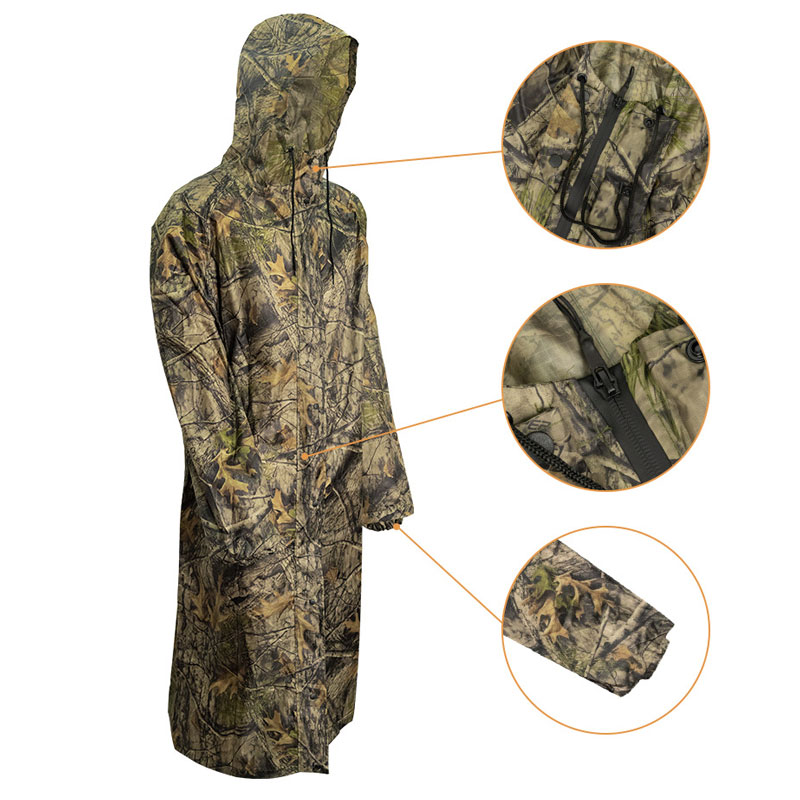 เสื้อกันฝนลายพรางตัวยาวสำหรับผ - Fishing Rain Suit บทวิจารณ์และราคา