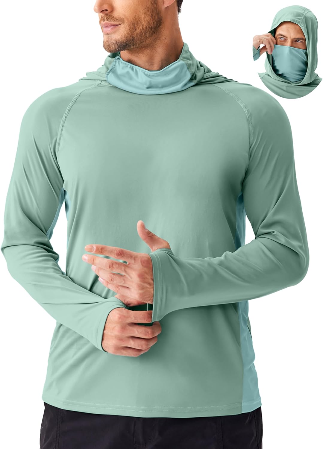 เสื้อฮู้ดกันแดดสำหรับผู้ชาย PI - Fishing Mask Sun Protection บทวิจารณ์และราคา