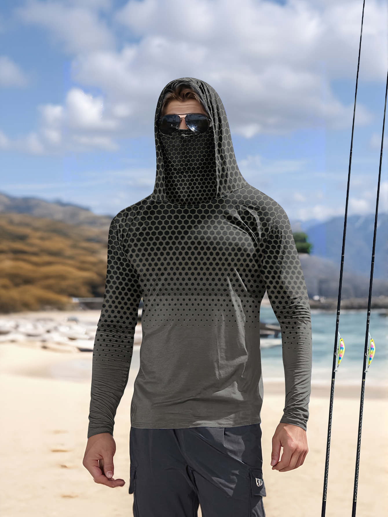 เสื้อตกปลาผู้ชายมีฮู้ด แขนยาว  - Fishing Shirt Uv Protection บทวิจารณ์และราคา