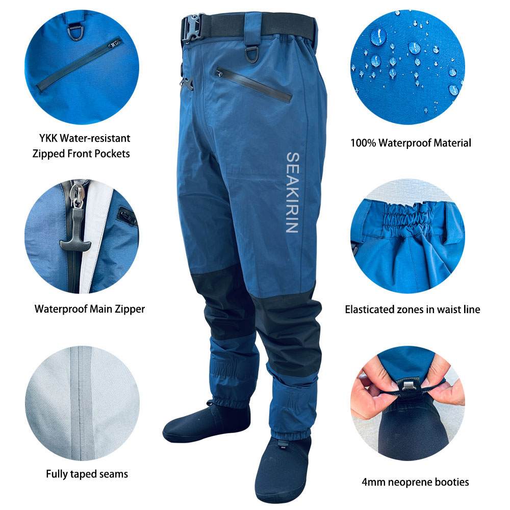 กันน้ำฝนตกปลาชุดฉนวนเอว Wader  - Fishing Rain Suit บทวิจารณ์และราคา